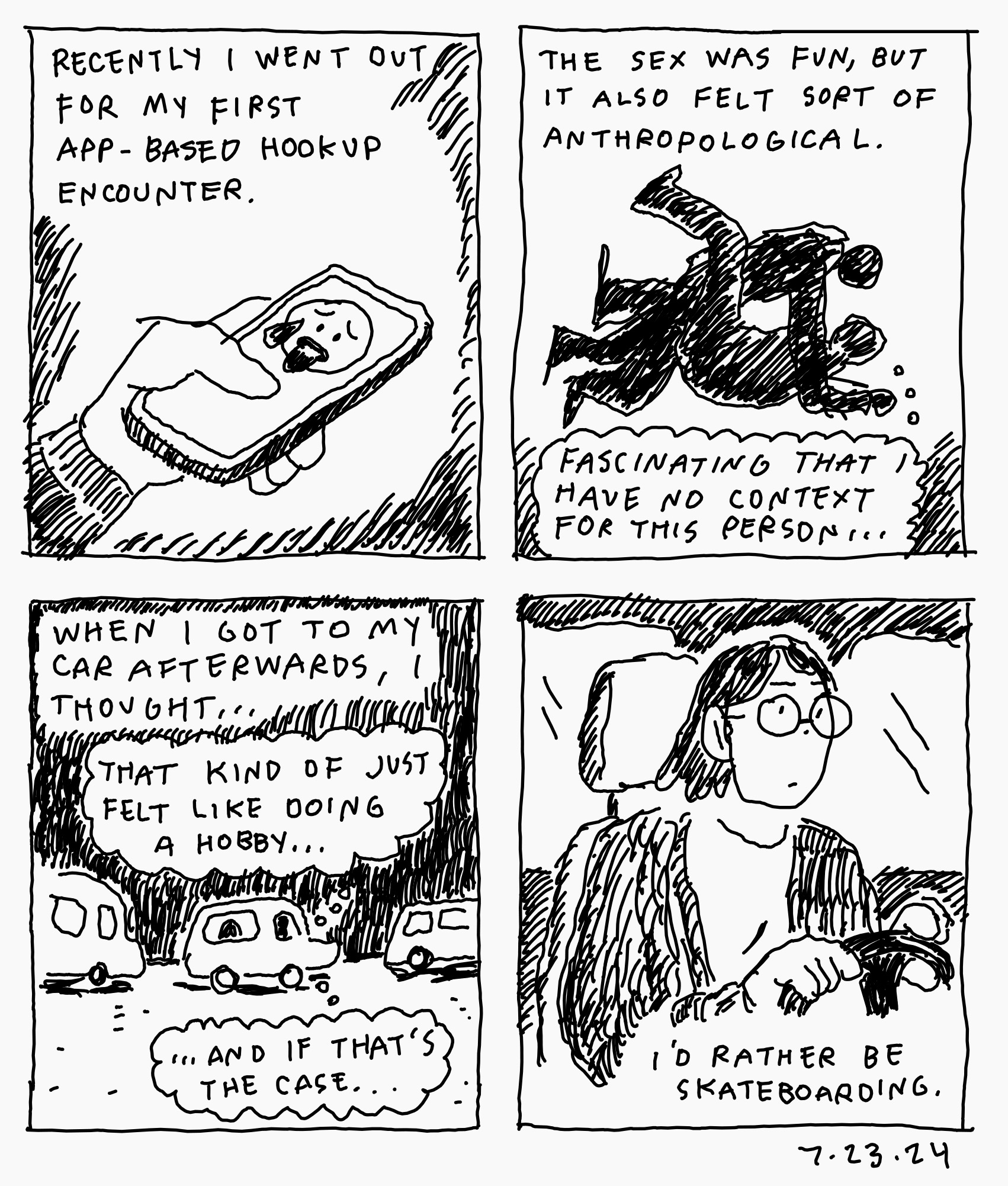 A comic about hookups and skateboarding.